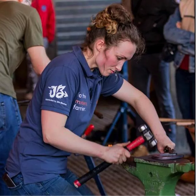 Harriet Young shoeing