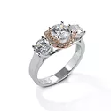 Kelly Herd Jewelry Three Stone Rose Gold Plated Horseshoe Ring_0322 copy