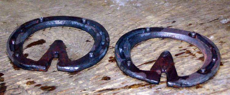 The heart bar shoes used to help support the bone column in Sunny’s hooves while she recovered.